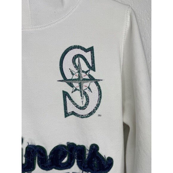 Seattle Mariners Hoodie Womens Sz M 1/4 Zip Pullover Soft As A Grape Embroidered - Picture 4 of 16